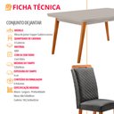Ver imagem 2 de Mesa de Jantar Copper Lorena 120cm Tampo MDF Vidro Canto Copo com 4 Cadeiras Moderna Mobília