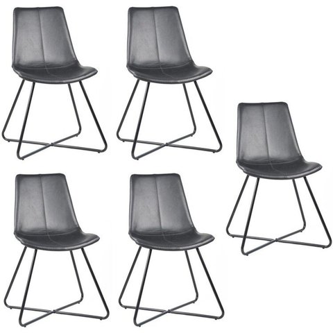 Conjunto 5 Cadeiras para Sala de Jantar Brenda Preto