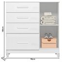 Ver imagem 6 de Guarda Roupa Solteiro Chile com Cômoda Vênus com Pés e Armário Multiuso Jade Branco Brilho-