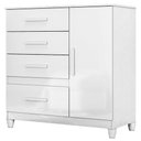 Ver imagem 4 de Guarda Roupa Solteiro Chile com Cômoda Vênus com Pés e Armário Multiuso Jade Branco Brilho-
