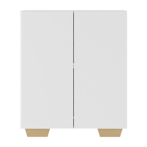 Armário Lavanderia Com 2 Portas Multimóveis Branco/natural