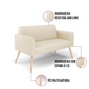 Ver imagem 4 de Sofá Namoradeira Pés Palito Natural Marisa Linho D03 - D\'rossi Cor A19 Bege