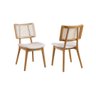 Kit 2 Cadeiras de Jantar Luna com Tela Madeira Maciça Linho Cru - 1