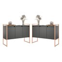 Ver imagem 1 de Armario Industrial 3 Portas Balso Preto Cobre Conjunto 2 Peças