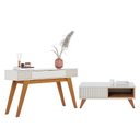 Ver imagem 1 de Sala de Estar com Aparador Rivieira e Mesa de Centro Jeri Off White/Freijó - PR Móveis