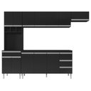 Ver imagem 1 de Cozinha Modulada Completa Andréia 04 Peças com Balcão Gabinete 160cm Preto - Abmaza