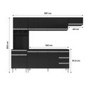 Ver imagem 4 de Cozinha Modulada Completa Andréia 04 Peças com Balcão Gabinete 160cm Preto - Abmaza