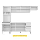 Ver imagem 3 de Cozinha Modulada Completa Andréia 04 Peças com Balcão Gabinete 160cm Preto - Abmaza