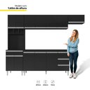 Ver imagem 5 de Cozinha Modulada Completa Andréia 04 Peças com Balcão Gabinete 160cm Preto - Abmaza