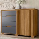Ver imagem 1 de Cômoda para Quarto 4 Gavetas 147cm Gênova M07 Freijó/cinza - Mpozenato