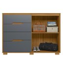 Ver imagem 5 de Cômoda para Quarto 4 Gavetas 147cm Gênova M07 Freijó/cinza - Mpozenato