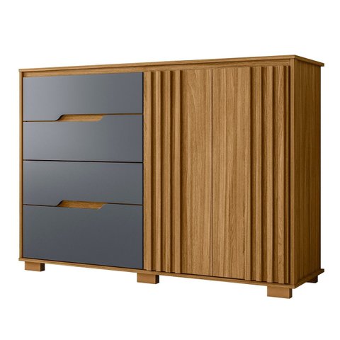 Cômoda para Quarto 4 Gavetas 147cm Gênova M07 Freijó/cinza - Mpozenato