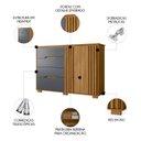 Ver imagem 3 de Cômoda para Quarto 4 Gavetas 147cm Gênova M07 Freijó/cinza - Mpozenato