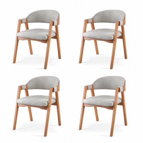 Kit 4 Cadeiras para Mesa de Jantar Gaia Yescasa Cinza