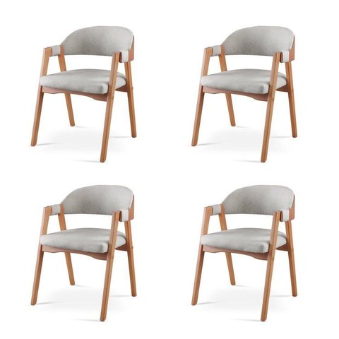 Kit 4 Cadeiras para Mesa de Jantar Gaia Yescasa Cinza
