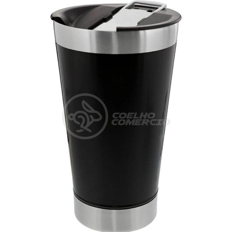 Copo Térmico com Tampa e Abridor de Garrafa 473ml Preto