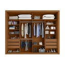 Ver imagem 2 de Guarda Roupa Casal Essencial 2 Portas de Correr 6 Gavetas com 8 Espelhos Yescasa Marrom/Cinamomo