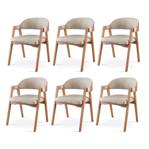 Kit 6 Cadeiras para Mesa de Jantar Gaia