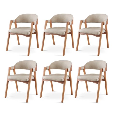 Kit 6 Cadeiras para Mesa de Jantar Gaia Yescasa