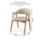 Ver imagem 4 de Kit 6 Cadeiras Sala de Jantar Estofadas com Braços Linho Madeira Gaia Yescasa Bege