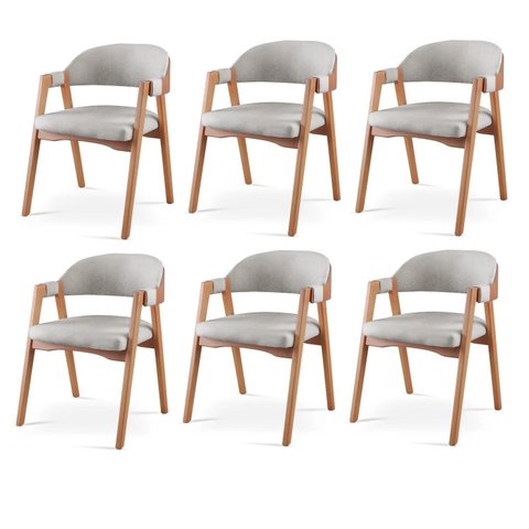 Kit 6 Cadeiras para Mesa de Jantar Gaia Yescasa