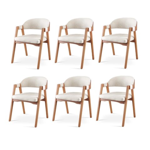 Kit 6 Cadeiras para Mesa de Jantar Gaia Yescasa