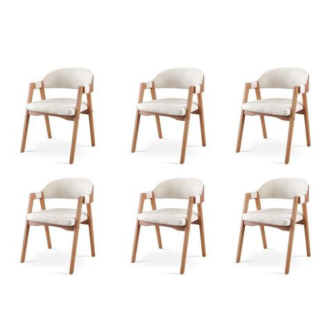 Kit 6 Cadeiras para Mesa de Jantar Gaia Yescasa