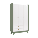 Ver imagem 2 de Guarda-roupas 3 Portas 2 Gavetas:verde Oliva/branco