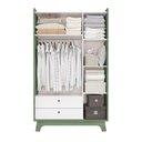 Ver imagem 3 de Guarda-roupas 3 Portas 2 Gavetas:verde Oliva/branco