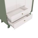 Ver imagem 5 de Guarda-roupas 3 Portas 2 Gavetas:verde Oliva/branco
