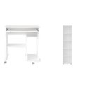 Ver imagem 2 de Conjunto 2 Peças com Escrivaninha para Computador Cpu e Estante para Livros 5 Prateleiras Branco