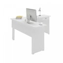 Ver imagem 7 de Conjunto 2 Peças com Mesa para Escritório em L 1 Gaveta e Estante para Livros 5 Prateleiras Branco 100% MDF