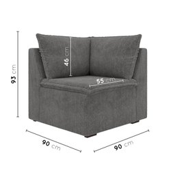 Sofá Modular de Canto 90cm Zen CabeCasa MadeiraMadeira - 3