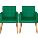 Ver imagem 1 de Kit 2 Cadeiras para Mesa de Jantar Estofada Cozinha Decor Resistente Confortável
