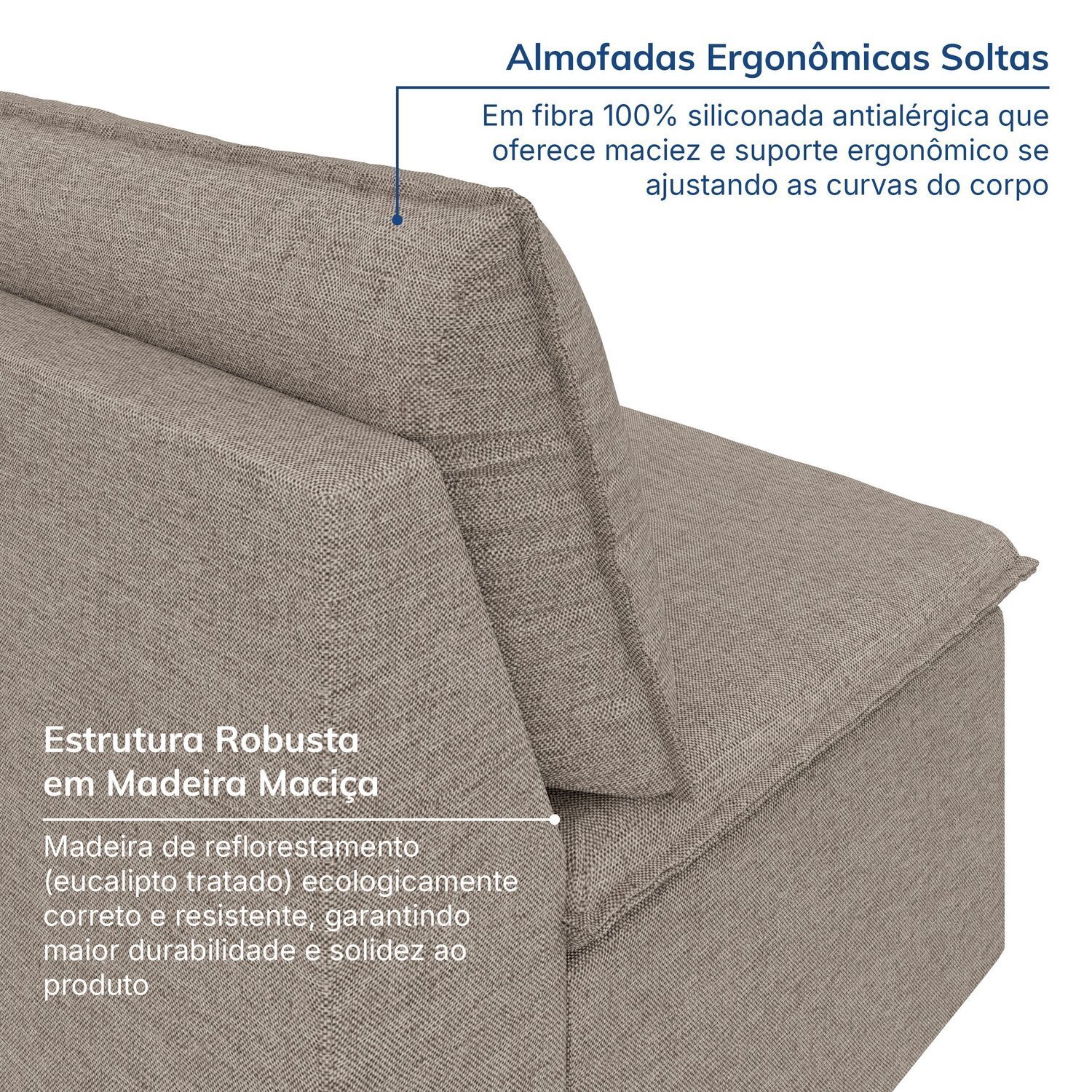 Sofá Modular de Canto 90cm Zen Cabecasa Madeiramadeira - 6