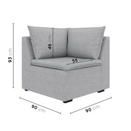 Sofá Modular de Canto 90cm Zen CabeCasa MadeiraMadeira - 3