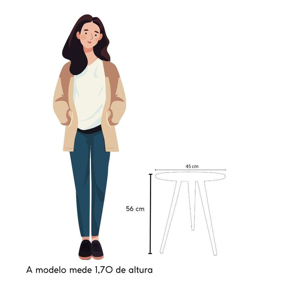 Mesa Lateral de Canto e Apoio Redonda Pé Palito Nina 56 Cm Cor:rosê - 3