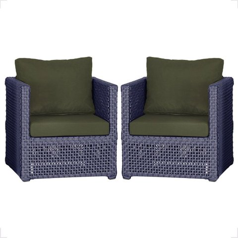 2 Poltronas Madri Alumínio Corda Náutica Estofado 13 Trama Original