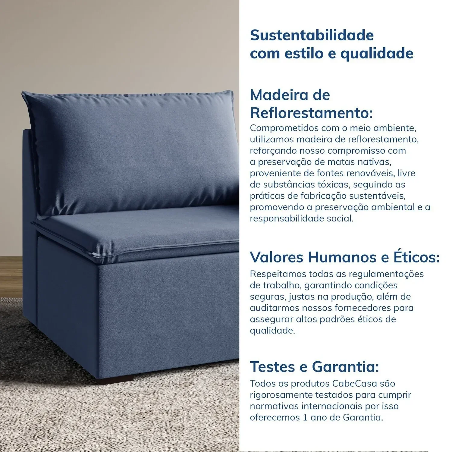 Sofá Modular Central 85cm Zen Cabecasa Madeiramadeira - 6