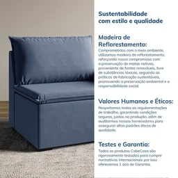 Sofá Modular Central 85cm Zen CabeCasa MadeiraMadeira - 6