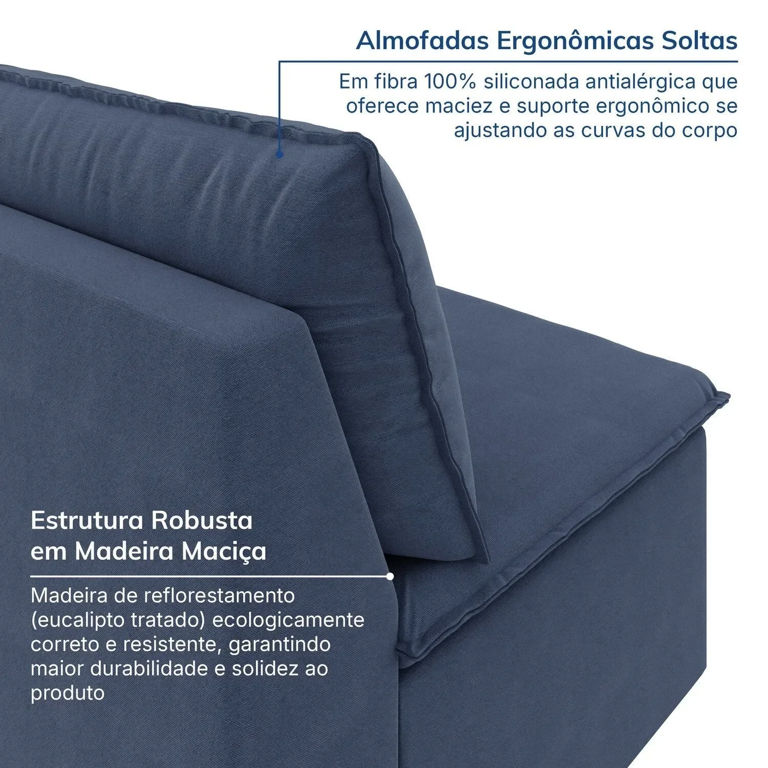 Sofá Modular Central 85cm Zen Cabecasa Madeiramadeira - 7