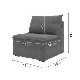 Sofá Modular Central 85cm Zen CabeCasa MadeiraMadeira - 3