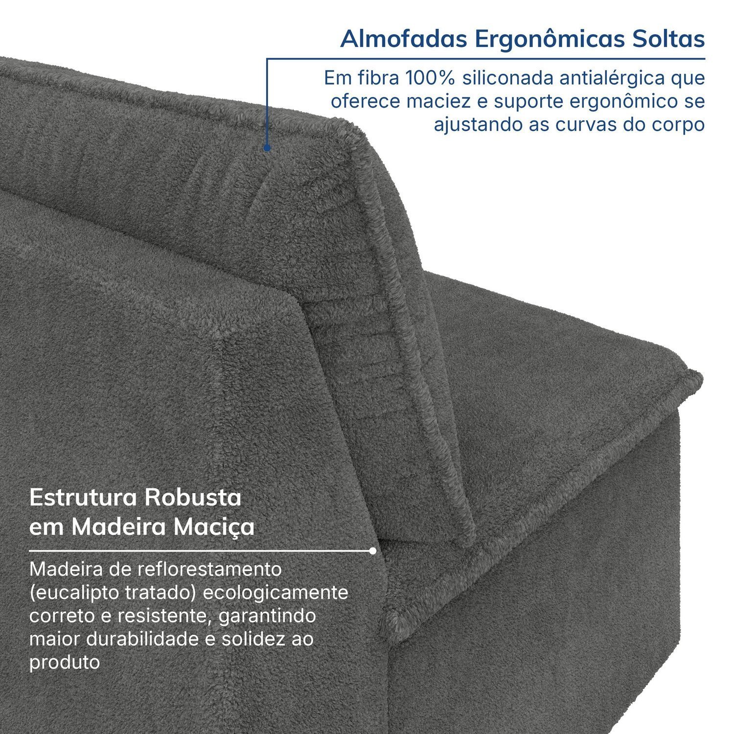 Sofá Modular Central 85cm Zen Cabecasa Madeiramadeira - 6