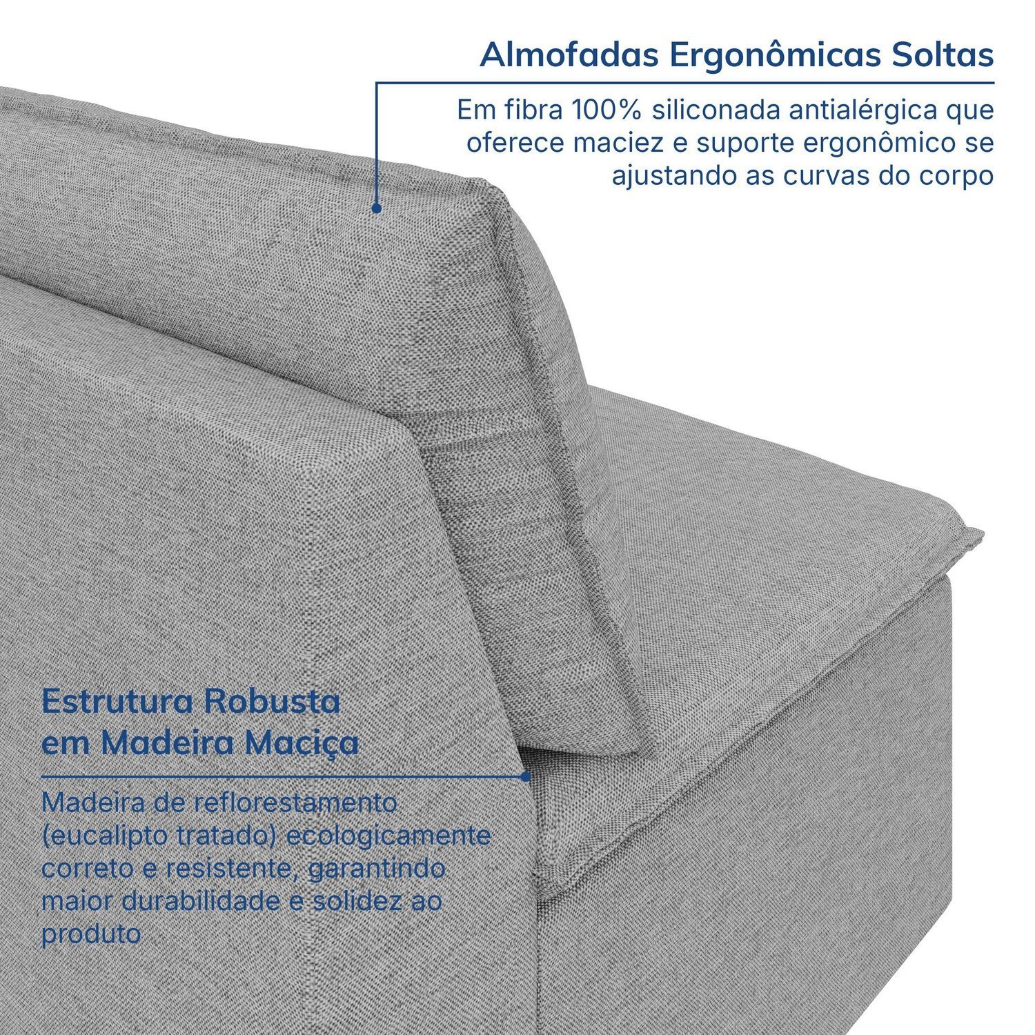 Sofá Modular Central 85cm Zen Cabecasa Madeiramadeira - 6