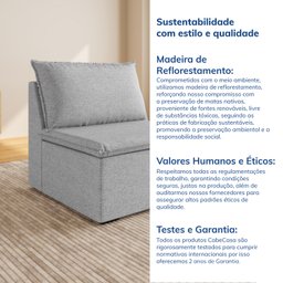 Sofá Modular Central 85cm Zen CabeCasa MadeiraMadeira - 9