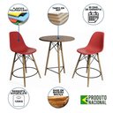 Ver imagem 6 de Mesa Bistrô Eames Eiffel Amêndoa Com 2 Banquetas Vermelhas De Madeira - Cor: Marrom