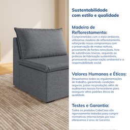 Sofá Modular Central 85cm Zen CabeCasa MadeiraMadeira - 9