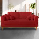 Ver imagem 2 de Sofá Retro Viena 3 Lugares Suede Vermelho - Madeira Prima Deccor