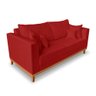 Sofá Retro Viena 3 Lugares Suede Vermelho - Madeira Prima Deccor - 3