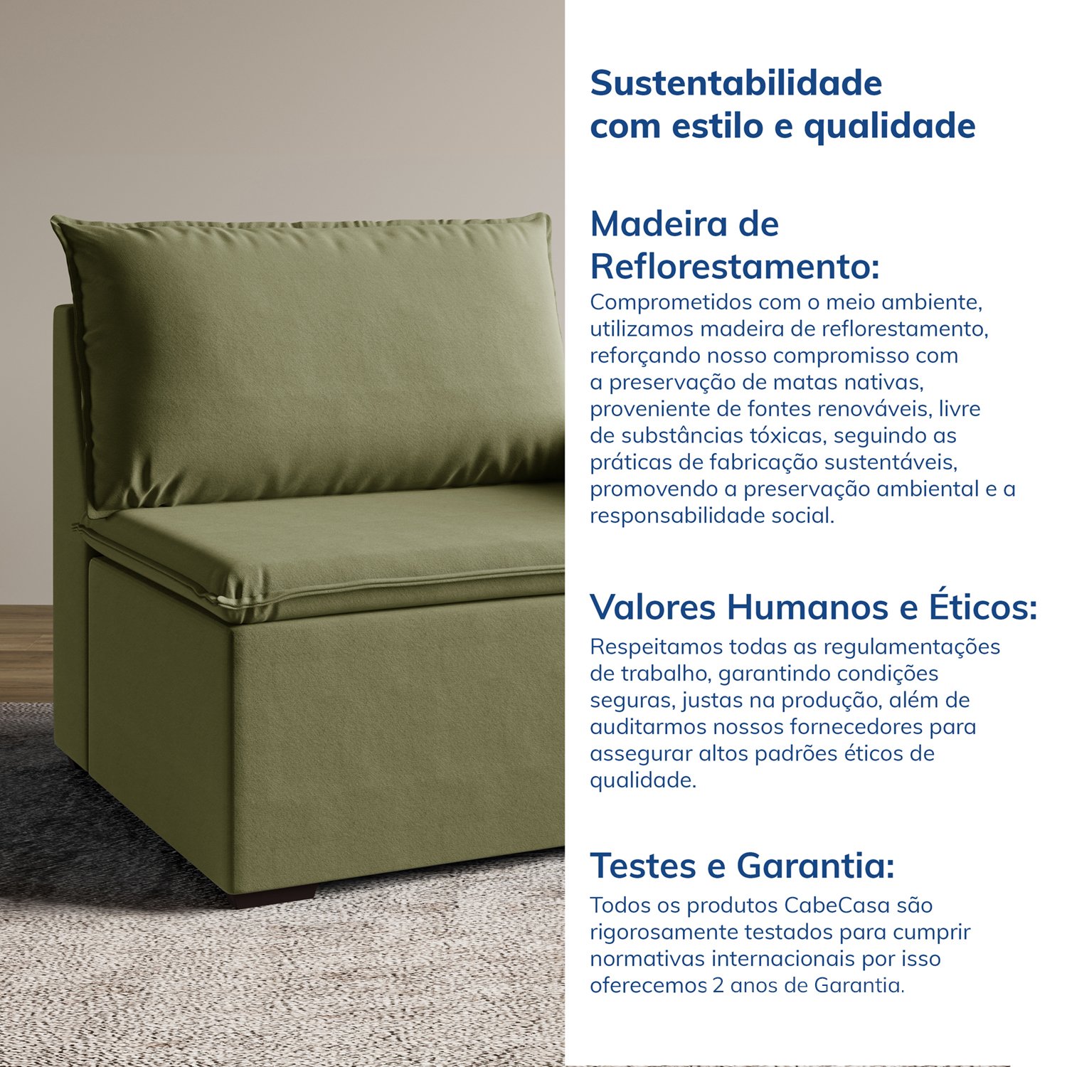 Sofá Modular com Braço Direito 105cm Zen Cabecasa Madeiramadeira - 9